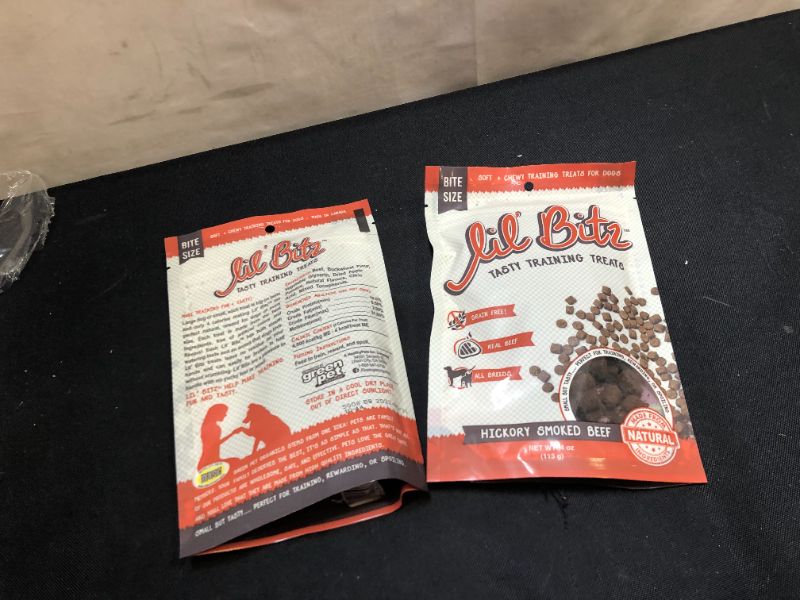 Photo 1 of 2 pack Lil' Bitz Hickory Smoked Beef Training Treats for All Dog Breeds Low Calorie exp--2022-Aug-31
