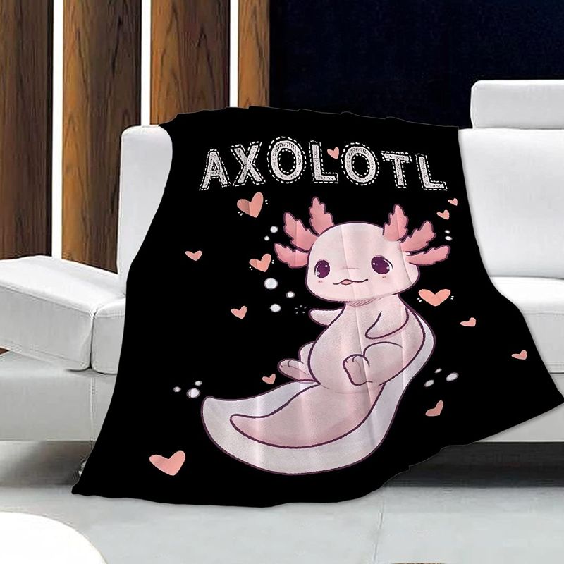 Photo 3 of Axolotl The blanket for my daughter, the super soft air conditioning blanket is suitable for the sofa bed and the sofa to keep warm all seasons. The plush is light. 50 x 40 inches.
