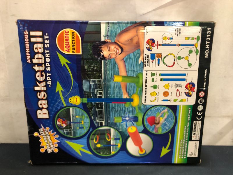 Photo 1 of Basketball Hoop Set, Floating Pool Toys Game Gifts for Kids Toddlers Indoor Outdoor Swimming Pool Ring Toss Game Water Gun with Balls and Hand Pump
