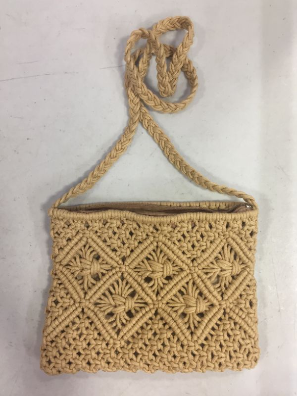 Photo 3 of Ayliss Women's Handwoven Crossbody Handbag Summer Beach Shoulder Handbag Cotton Crochet Woven Handmade Purse Bag Tassel
