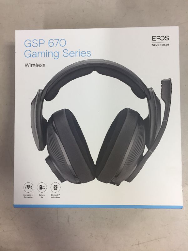 Photo 3 of EPOS I SENNHEISER GSP 670 Wireless Gaming Headset, Low-Latency Bluetooth, 7.1 Surround Sound, Noise-Cancelling Mic, Flip-to-Mute, Audio Presets, For Windows PC, PS4, and Smartphones , Black
