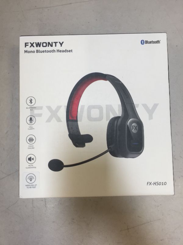 Photo 3 of FXWONTY Trucker Bluetooth Headset, Bluetooth Headset with Microphone Noise Canceling & Mute Button, Bluetooth 5.0 Multipoint Headphones for Trucker/Remote Worker/Online Class/Call Center/Zoom/Teams
