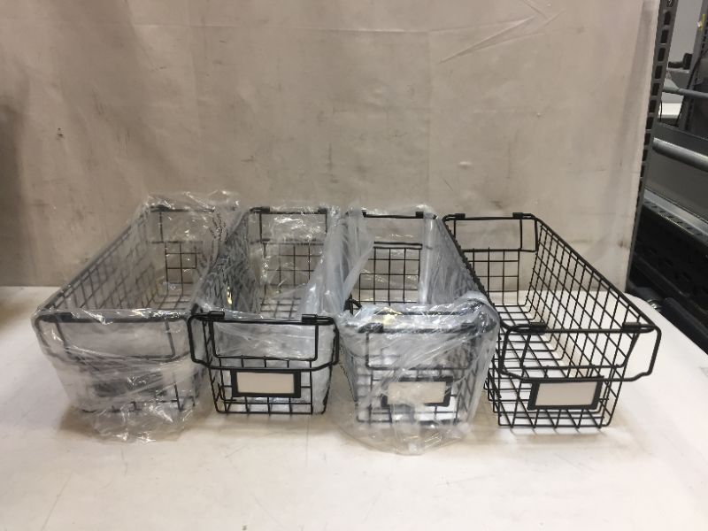 Photo 2 of 4 PCS Stackable Wire Baskets For Pantry Storage and Organization, 16X6"