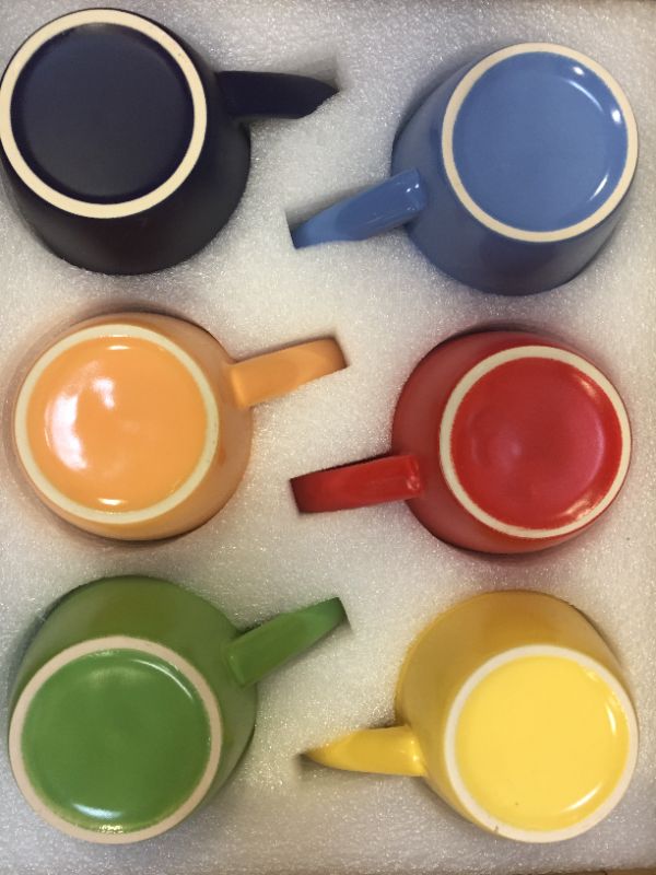 Photo 2 of 6 Pack Ceramic Coffee Mug Set, Farielyn-X 18 oz Colored Coffee Mugs, Large Size Coffee Cups, Porcelain Coffee Mugs Set, Restaurant Coffee Mugs for Coffee, Tea, Cocoa, Cappuccino, Mocha, Multi Colors

