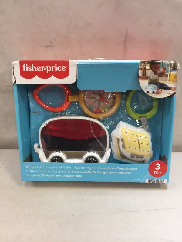 Photo 2 of Fisher-Price S'More Fun Camping Gift Set, 3 Outdoor-Themed Infant Toys & Teether for Babies Ages 3 Months & Up, Multi
