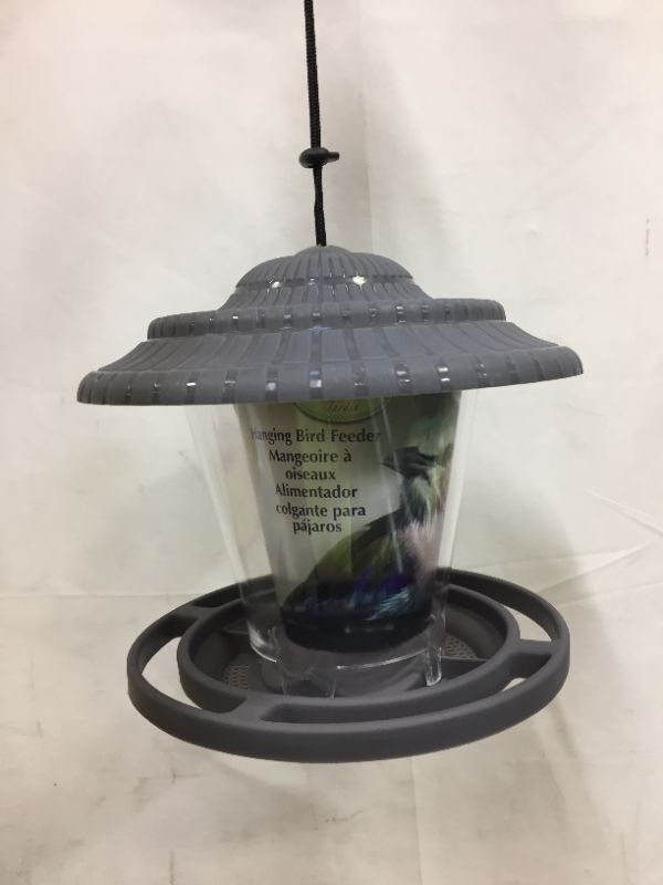 Photo 2 of BEBEKULA Bird Feeder for Outside, Wild Bird Feeder Hanging for Garden Yard Decoration (Gray)
