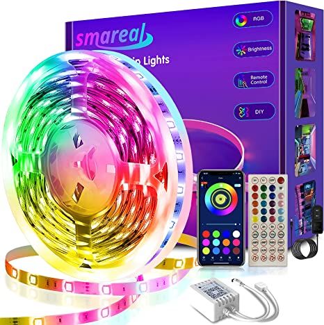 Photo 1 of 65.6ft Led Lights for Bedroom, smareal Led Strips Lights Color Changing Led Lights with Remote, Led Light Strips Used for Bedroom, Kitchen, Home Decoration
