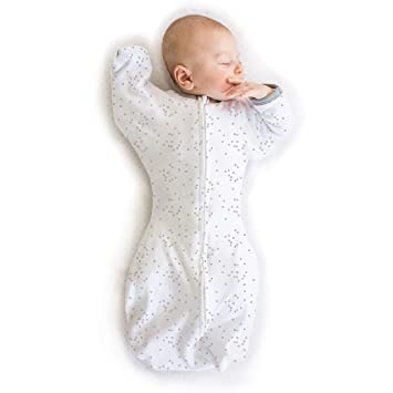 Photo 1 of Amazing Baby Transitional Swaddle Sack with Arms Up Half-Length Sleeves and Mitten Cuffs, Confetti, Sterling, Medium, 3-6 Months (Parents’ Picks Award Winner, Easy Transition with Better Sleep)
