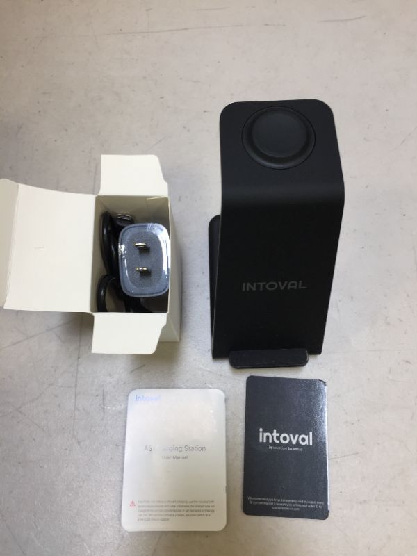 Photo 2 of Intoval Wireless Charging Station, 3 in 1 Charger for Apple iPhone/iWatch/Airpods,iPhone 13,12,11 (Pro, Pro Max)/XS/XR/XS/X/8(Plus),iWatch 7/6/SE/5/4/3/2,Airpods Pro/3gen (A3,Black)

