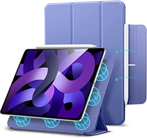 Photo 1 of ESR Rebound Magnetic Compatible with iPad Air 5th Generation Case (2022), iPad Air 4th Gen (2020), iPad Pro 11 (2018), Magnetic Attachment, Auto Sleep/Wake, Pencil Holder, iPad Air 5/4 Case, Lavender
