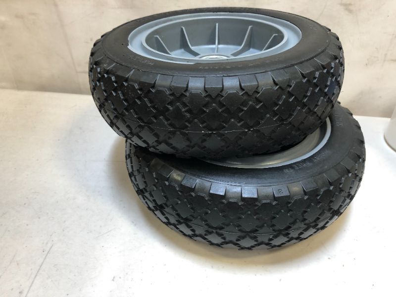 Photo 1 of (2-Pack)  10-Inch Solid Rubber Tires and Wheels - Replacement  
