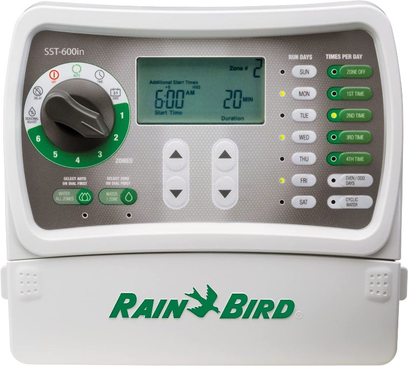 Photo 1 of Rain Bird SST600IN Simple-To-Set Indoor Sprinkler/Irrigation System Timer/Controller, 6-Zone/Station (this New/Improved Model Replaces SST600I)