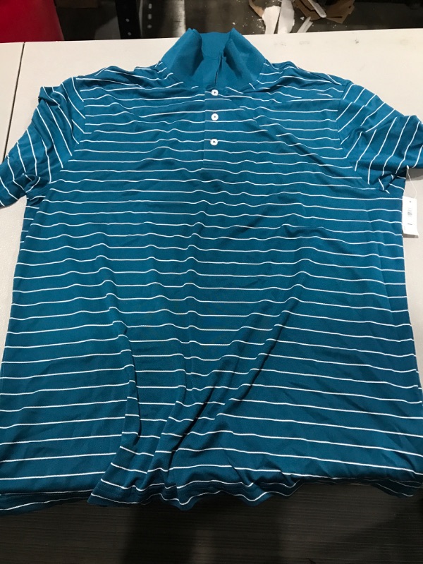 Photo 1 of Blue striped t shirt, size L.