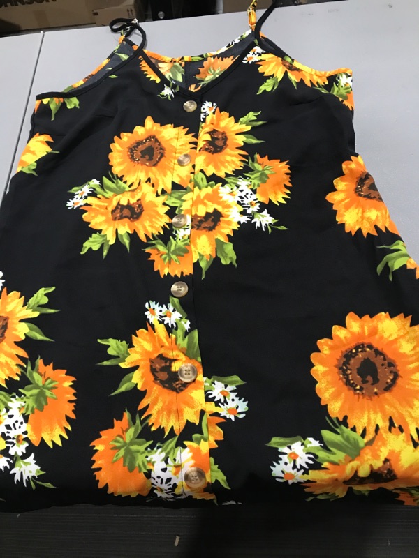 Photo 1 of Black dress with flowers, size L.