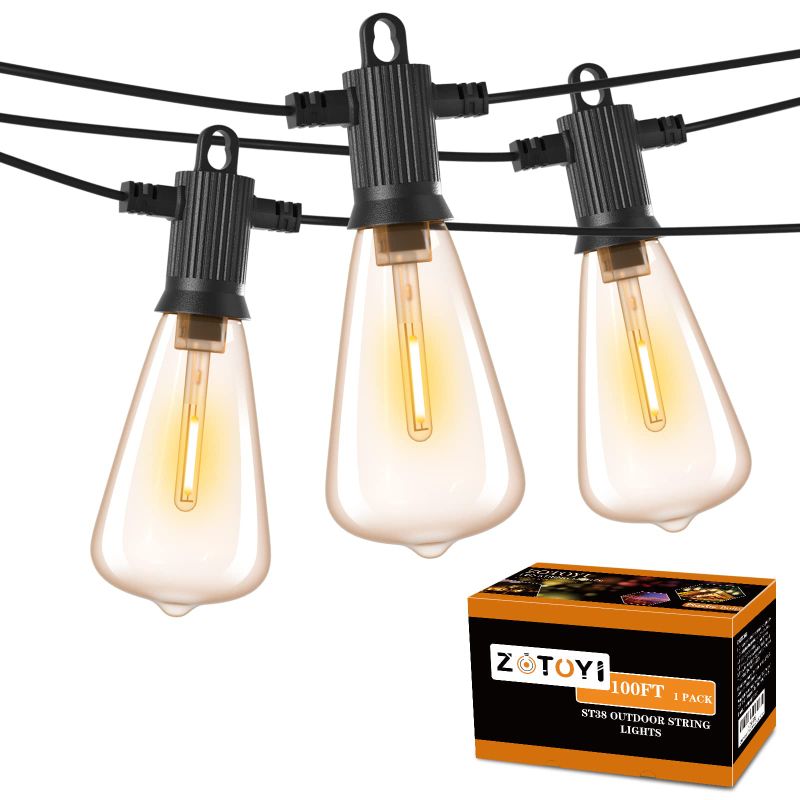 Photo 1 of 2 PACK 100FT OUTDOOR STRING PLASTIC LIGHTS ST38 