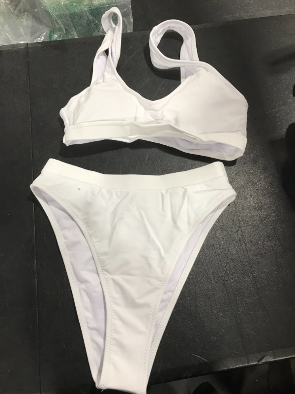 Photo 1 of 2 PIECE SWIMSUIT WHITE SIZE S 