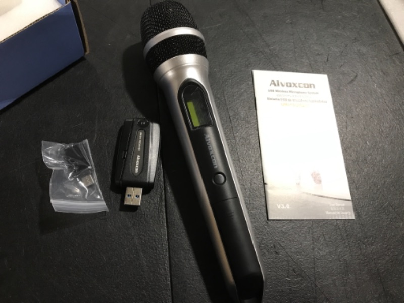 Photo 2 of Alvoxcon USB Wireless Microphone, UHF Dynamic mic for Android, PC Computer, Laptop, PA, Podcasting, Vlogging, YouTube, Vocal Recording, Gaming, Singing Practice (System with USB Receiver) Large Handheld Mic