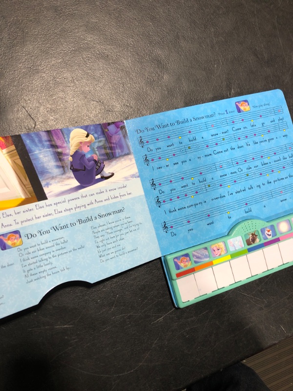 Photo 3 of Disney Frozen Elsa, Anna, Olaf, and More! - Sing-Along Songs! Piano Songbook with Built-In Keyboard - Features "Do You want to Build a Snowman?" - PI Kids 