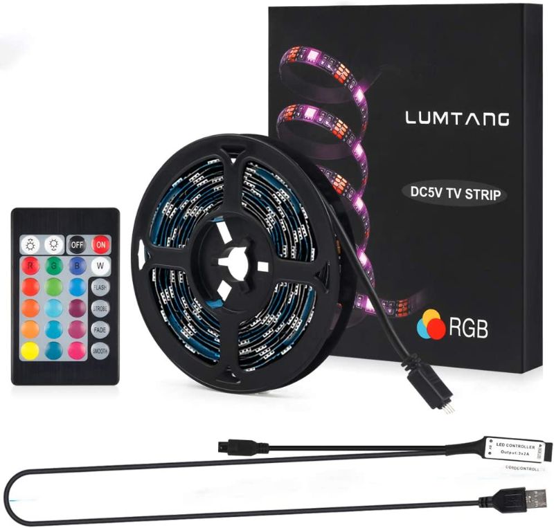 Photo 1 of Lumtang LED Lights for TV, LED TV Backlights Kit 9.8ft USB LED Strip with Remote, Multi Colors Strip Lights for TV PC Monitor Home Theater Gaming Lights Ambient Lighting Set 