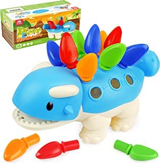 Photo 1 of Coogam Dinosaur Fine Motor Skills Toy, Spike The Ankylosaurus Sensory Toys 13 Pcs, Sorting Stacking Dino Color Recognition Montessori Educational Gift Game for 2 3 4 Year Toddler
