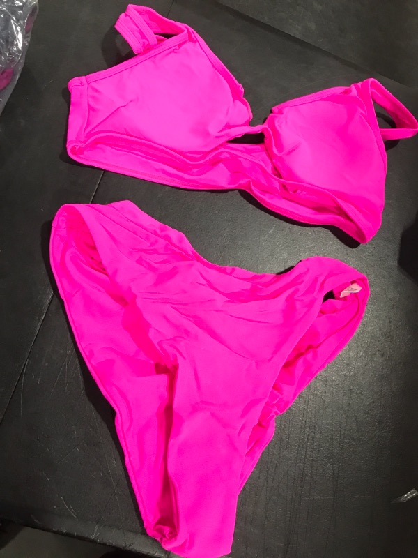 Photo 1 of 2 PIECE HOT PINK SWIMSUIT SIZE L 