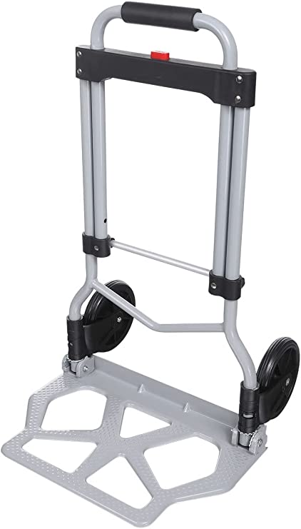 Photo 1 of 220lbs Portable Heavy Duty Aluminum Folding Hand Truck Material Handling Dolly Two-Wheels Luggage Cart Dolly for Moving Office Carts
