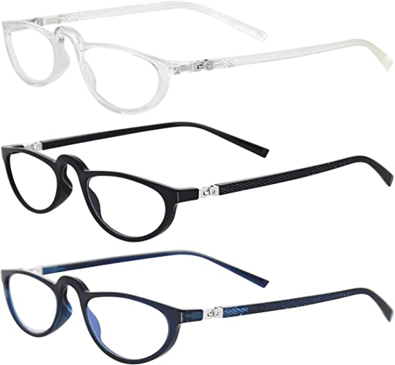 Photo 1 of 3-Pack Reading Glasses, Blue Light Blocking Glasses, Computer Reading Glasses for Women and Men, Anti Glare, Anti Eyestrain 2+25
