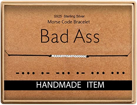 Photo 1 of Inspirational Gifts for Women Morse Code Bracelets for Women Funny Bracelet for Friend Funny Christmas Gift for Women 