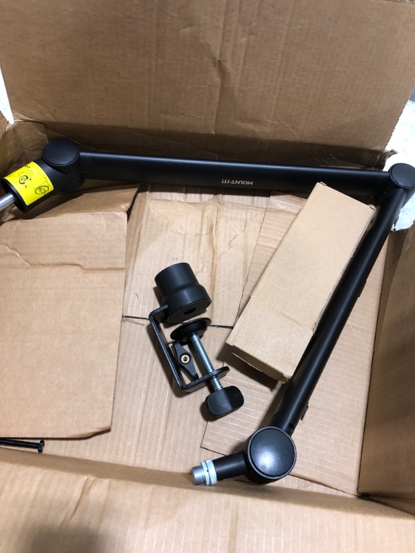 Photo 1 of MOUNT-IT! Adjustable Microphone Boom Arm [3/8’’ to 5/8’’ Screw Adapter] Suspension Scissor Mic Stand, Desk Mount For Blue Snowball, Yeti, & Other Studio and Gaming Microphones (With Cable Management)