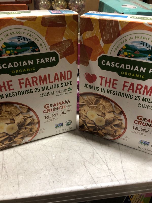 Photo 2 of 2 boxes of Cascadian Farm Organic Graham Crunch Cereal, 9.6 oz