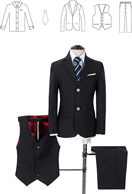 Photo 2 of Boys Colorful Formal Suits 5 Piece Slim Fit Dresswear Suit Set