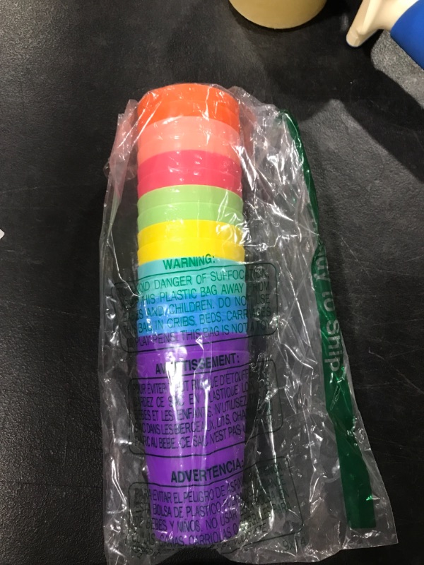 Photo 1 of 16 HEVY DUTY RAINBOW COLOR 12 OZ PLASTIC CUPS 