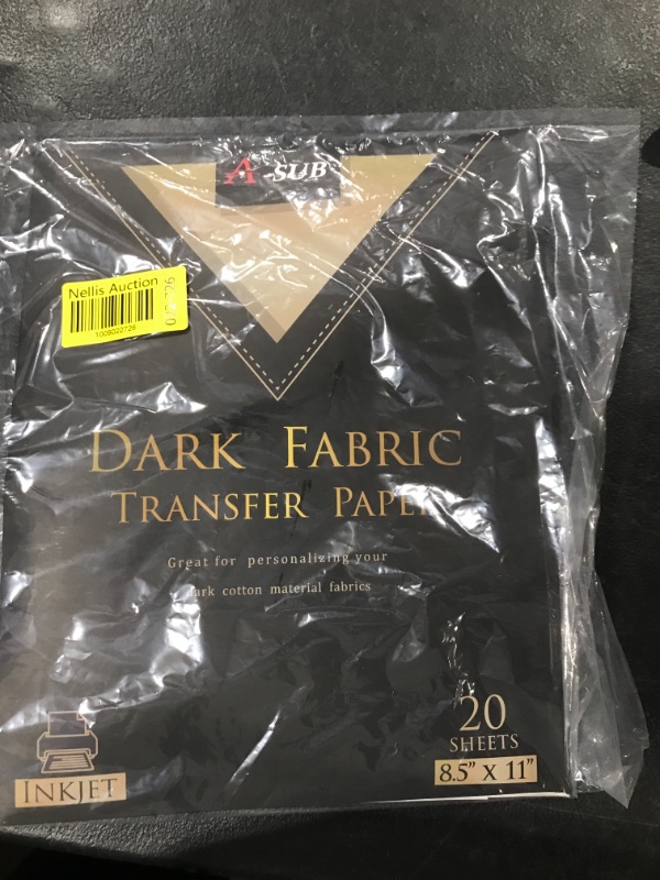 Photo 1 of A-SUB Inkjet Printable Iron On Heat Transfer Paper for Dark Fabrics, 20 Sheets 8.5x11 Inch, Make Custom T Shirts, Totes, Bags