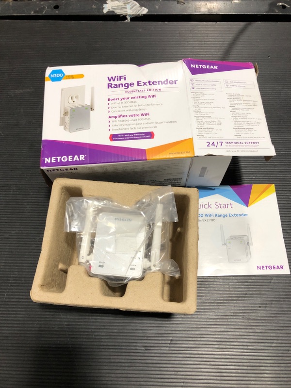 Photo 2 of NETGEAR Wi-Fi Range Extender EX2700 - Coverage Up to 800 Sq Ft and 10 devices with N300 Wireless Signal Booster & Repeater (Up to 300Mbps Speed), and Compact Wall Plug Design WiFi Extender N300