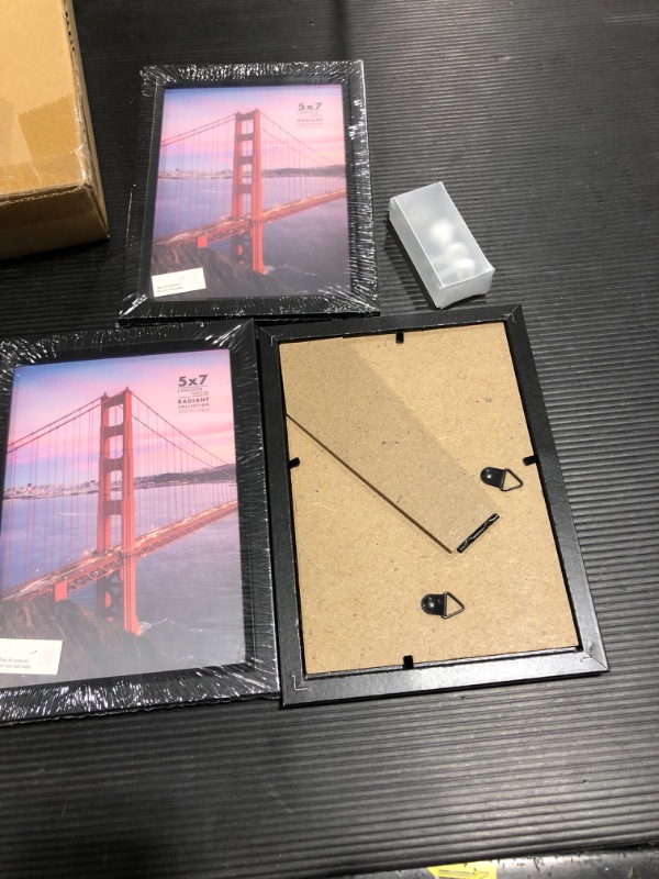 Photo 2 of  5x7 Picture Frames (BLACK, 3 Pack), Colored Solid