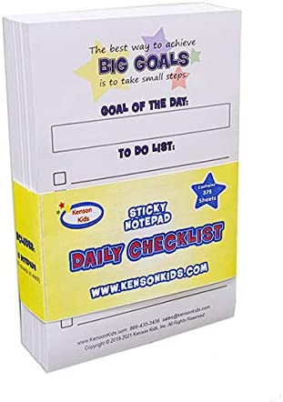 Photo 1 of Sticky Note Pad Daily Checklist by Kenson Kids – 10 Pack (250 Sheets) - 4x6” Task Planner, Day Scheduling to do List, Goal Setting Organizational Tool for Children and Adults…
