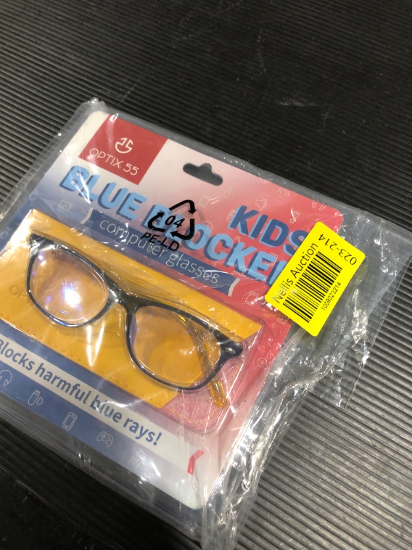 Photo 4 of Blue Light Blocking Glasses Girls & Boys | Anti Eyestrain Blue Light Glasses Kids Computer Gaming Glasses (Ages 3-10) | Flexible Blue Square Frames with Yellow Temples Video Phone Screen Eyeglasses