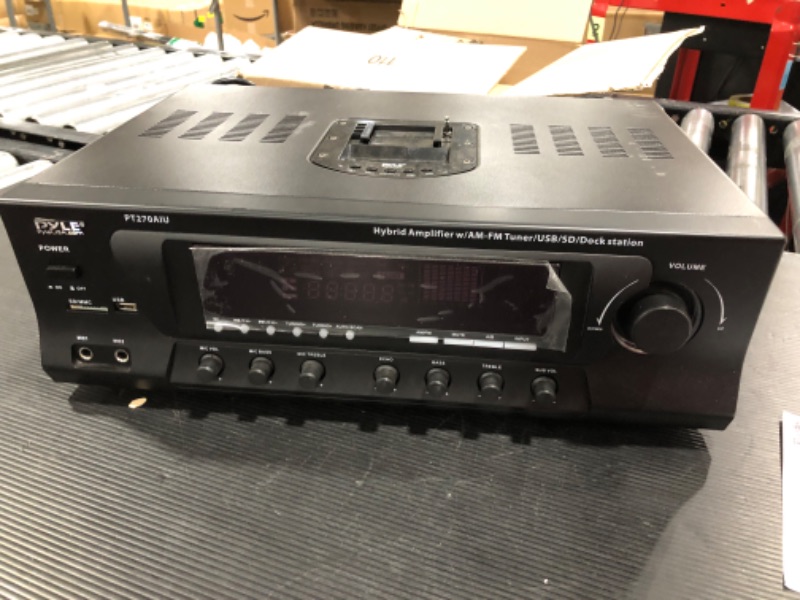 Photo 2 of 300W Digital Stereo Receiver System - AM/FM Qtz. Tuner, USB/SD Card MP3 Player & Subwoofer Control, A/B Speaker, IPhone MP3 Input with Karaoke, Cable & Remote - PT270AIU Amplifier System 300W with USB, SD Input