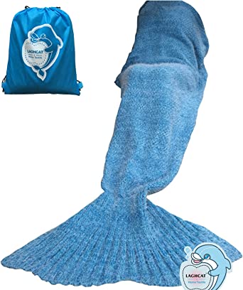 Photo 1 of  Mermaid Tail Blanket Crochet Mermaid Blanket for Adult, Soft All Seasons Snuggle Mermaid Sleeping Bag Blankets 