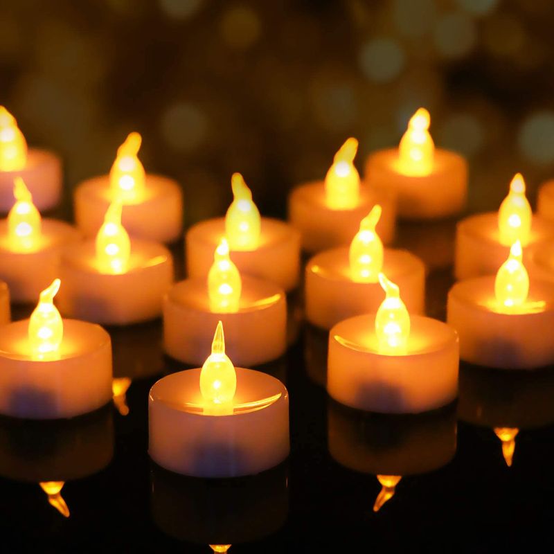 Photo 1 of 24 PCS LED Tea Lights Candles Battery-Powered Small Flickering Flameless Candle