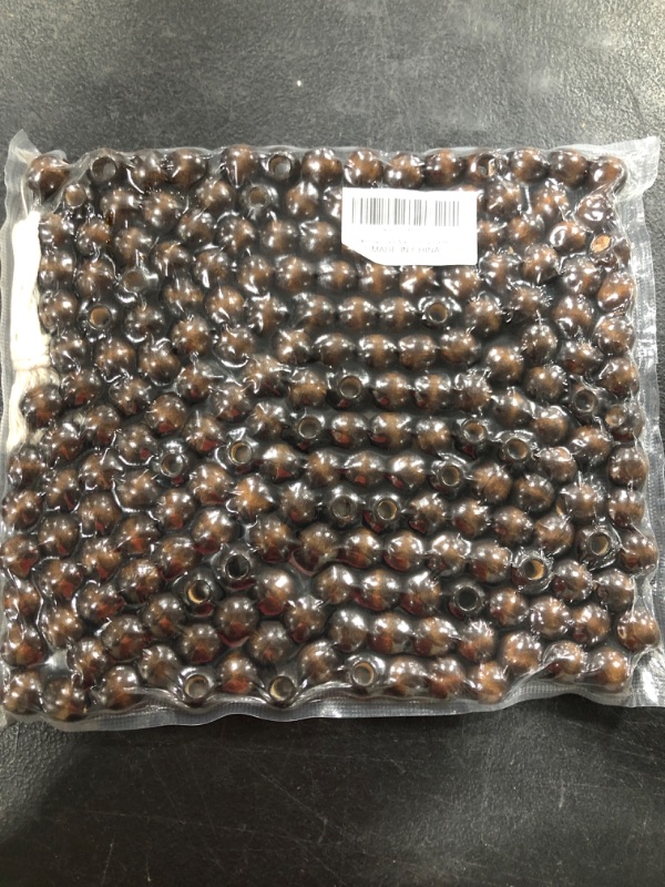 Photo 2 of 200PCS Brown Large Wood Barrel Beads for Making Curtain Craft Hair Beads 17mm*16mm Large Hole 7mm 