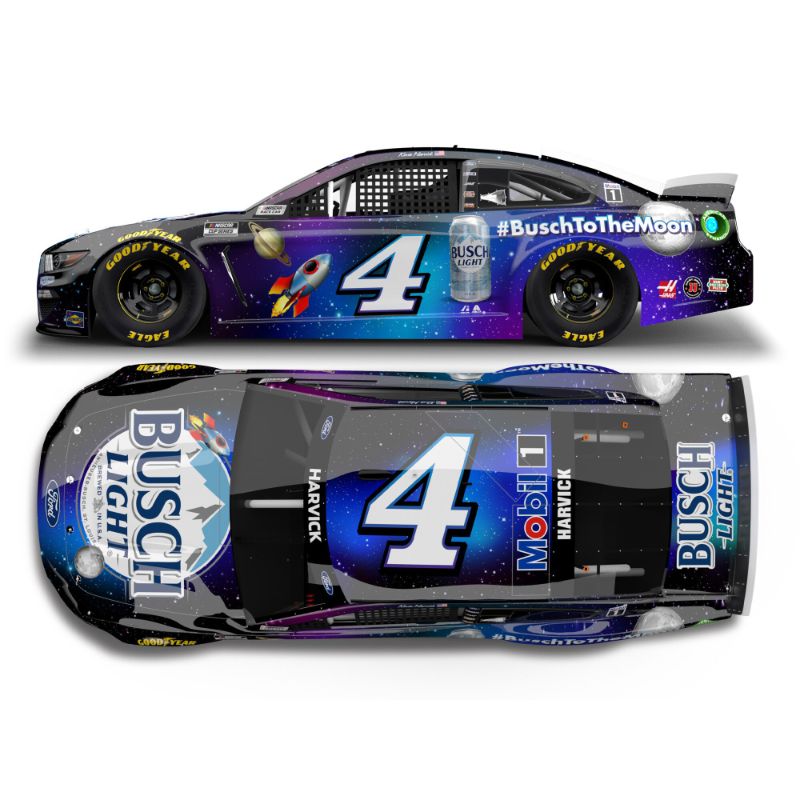 Photo 1 of Action Racing Kevin Harvick 2021 #4 Busch Light #BuschToTheMoon 1:64 Regular Paint Die-Cast Ford Mustang