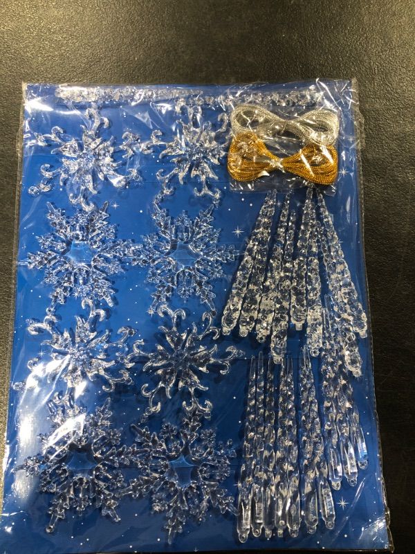 Photo 2 of 30PCS Christmas Snowflake Icicle Set,