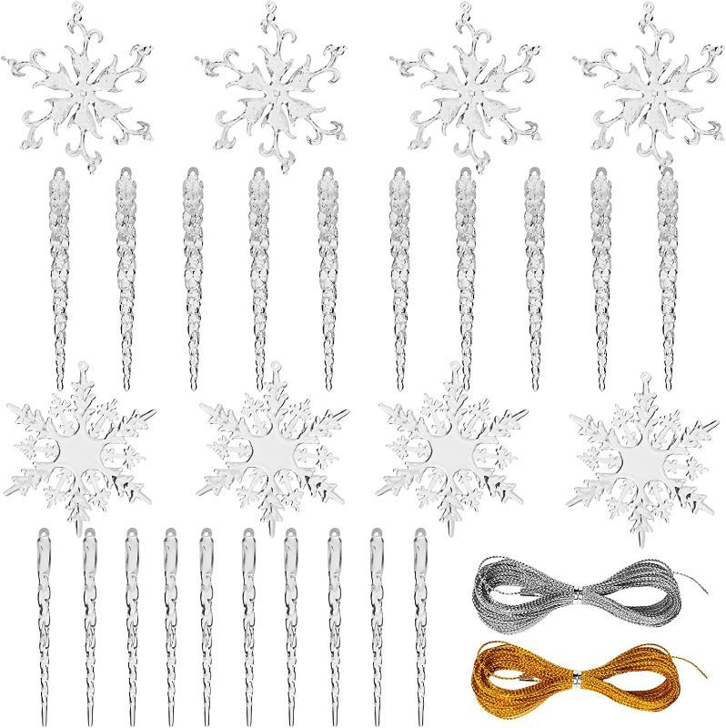 Photo 3 of 30PCS Christmas Snowflake Icicle Set,