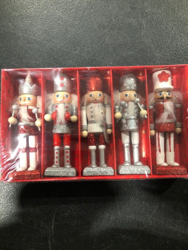 Photo 1 of 5PCS Wooden Nutcracker Figurines Hanging Decorations