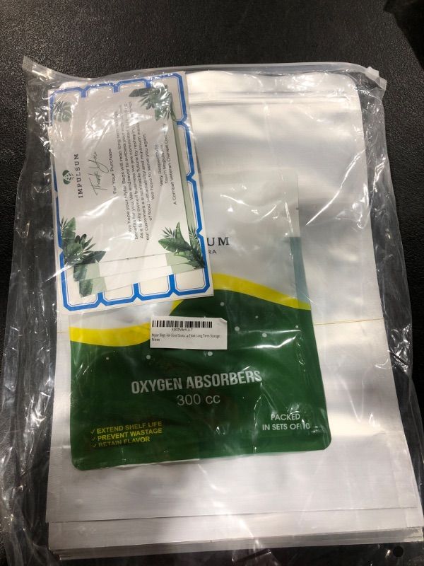 Photo 1 of 25 Pcs 1 Gallon 13 Mil Mega Thick Mylar Bags for Food Storage with Oxygen Absorbers 300cc -