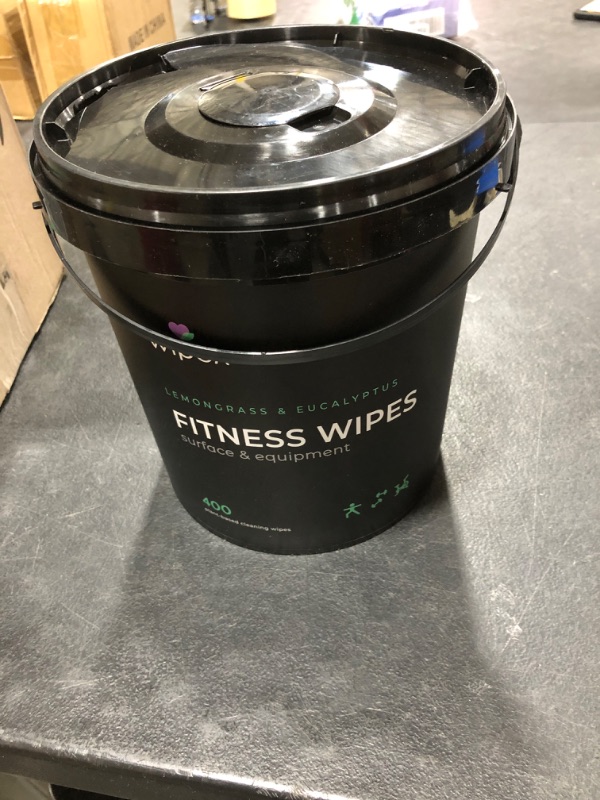 Photo 2 of Gym Wipes by Wipex – Natural Surface Cleaning with Lemongrass & Eucalyptus for Home, Yoga Mats, Peloton Bike & Fitness Equipment, 400ct Bucket