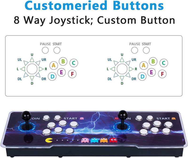 Photo 2 of Arcade Game Console WiFi Function Pandora's Box 18S Classic Retro Game Machine for PC & Projector & TV,1280X720,Search/Hide/Save/Load/Pause Games