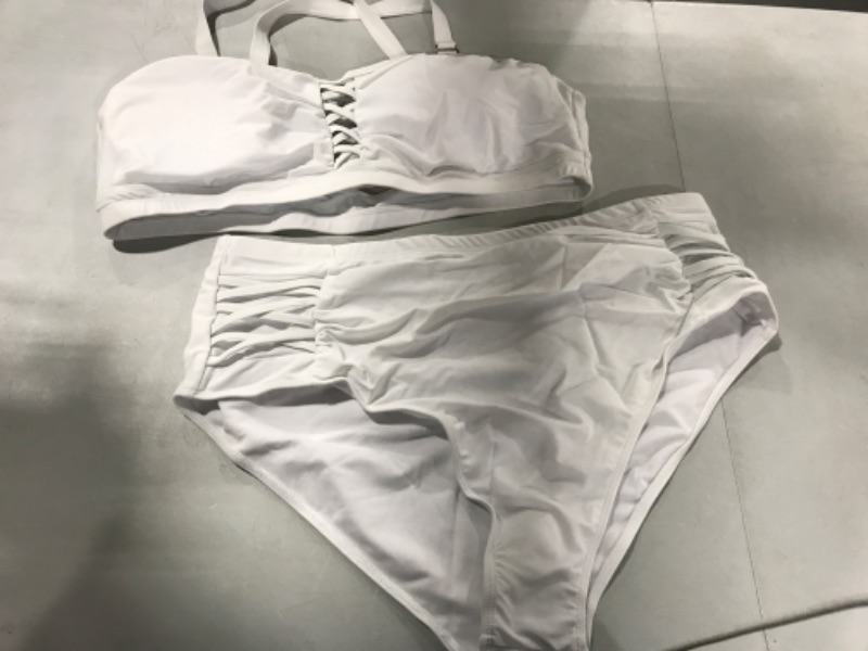 Photo 1 of 2 PIECE WHITE SWIMSUIT SIZE 22W 