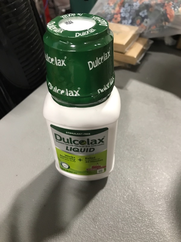 Photo 2 of Dulcolax Liquid Laxative, Stimulant Free Laxative for Comfortable Relief, Cherry Flavor, 12 oz. best by 09/24